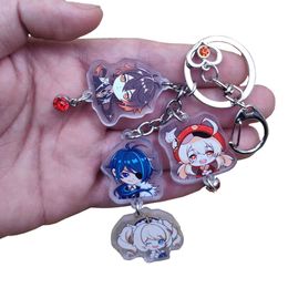 Hot Koop Game Genshin Acrylic Pendant Keychain For Key Ring Child Student Lover New Classic Anime Jewelry Birthday Gift Y0728