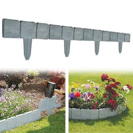 1pc 25x23.5cm Cobbled Stone Effect Plastic Garden Edging Hammer-In Lawn Palisade Grass Decoration Balcony Vegetables Plant Pot Decorations