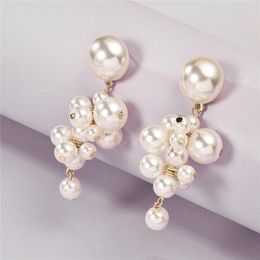 Simulated Pearl Dangle & Chandelier Earrings Bridal Ear ring Jewellery For Women and Girls E8291