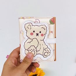 Cute Bear Leather Girls Wallet Hasp Small Wallets Pu Plaid Bear Rabbit Shape Card Holders Fashion Women Students Lolita Short Purse