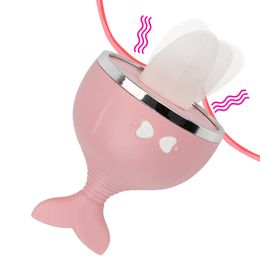 Massage Items Sex Shop Nipple Vagina Vibrators Erotic Tongue Oral Licking Clitoris Stimulator Adult Product 12 Speed Toys for Women