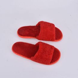 Slippers Women Fashion Real Sheep Slides Flat Hair Autumn Winter Warm Indoor Cute GirlSlippers