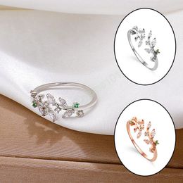 Creative Leaf Branch Shape Open Ring For Woman Fashion Korean Finger Jewelry Luxury Wedding Party Girls Unusual Rings