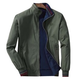 Cotton Spring Men's Bomber Jackets Casual Male Outwear Windbreaker Stand Collar Two-sided Wear Jacket Mens Baseball Slim Coats X0621