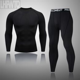 Winter Thermal Underwear Men Long Johns Sets Outdoor Windproof Sports Fitness Clothes Top Quality Solid Colour Underwear Sets 211108