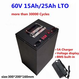 Steel case 20000 cycles LTO 60V 15Ah 25Ah Lithium Titanate Battery 2.4v LTO cells with BMS for ebike scooter motorcycel +Charger