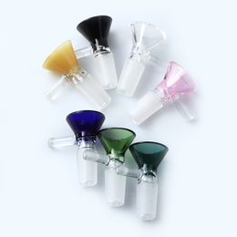 Free DHL!!! 14mm Glass Bowl Funnel smoking accessories tobacco 10mm 18mm Colourful male glass bowls For Water Bongs Dab Rigs