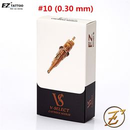 EZ V-Select Tattoo Cartridge Needles #10 0.30mm Bugpin Round Liner for Cartridge Tattoo Machine Tattoo Grips 20 pcs/Box 210323