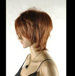 New Womens Short Brown Mix Wig Fashion Sexy Full Curly Hair Wigs Cosplay