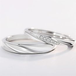 Cluster Rings WYEAIIR Couple Gift Sweet Romantic Personality Shiny Cool 925 Sterling Silver Female Resizable Opening