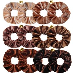 Women Velvet Scrunchies Stretch Ponytail Holders Elastic Hairbands Solid Color Ladies Hair Ropes ties Accessories M3726