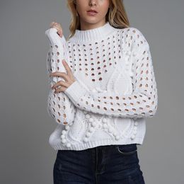 Women's Turtlenecks Sweater pullover female fashion slim side slit white sweaters women knitted Tassel clothes 210521