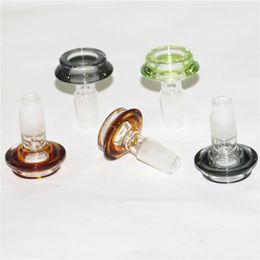 smoking bong accessories double layers screen Philtre glass bowls 14mm 18mm male snowflake glass bowl mix Colours Dry Herb Tobacco Pipes