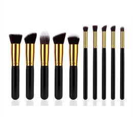10pcs Kabuki Makeup Brushes Set Tools Cosmetic Facial Brush With Nylon Hair Quality
