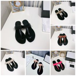 Thong Sandals 2021 Luxury Designer Flip Flops Leather Slippers Summer Women Black Slide Fashion outdoor slides