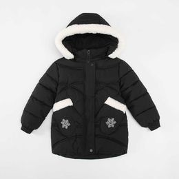 New Girls Warm Winter Coat Fashion Kids Hooded Jacket Coat Children's Thickened Snowflake Pocket Jacket TZ781 H0909