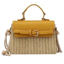Summer fashion bohemian straw woven female bag seaside vacation handbag rattan bag messenger bag purse 240518