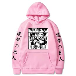 Attack on Titan Hoodies Sweatshirt Anime Manga Attack on Titan Eyes Hoodies Pullover Tops Clothes Men Women Sweatshirt Top Y0803