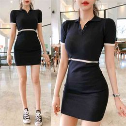 summer black Sexy korean ladies Short Sleeve V neck CLub Bodycon Party Mini Dresses for women clothing 210602