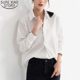 Spring Autumn Office Lady Women White Long Sleeve Shirts elegant ChiffonBlouses Casual Plus Size Loose Tops 10239 210506