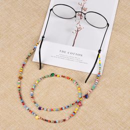 Sunglasses Frames 1PC Fashion Sweet Women Glasses Chain Colored Beaded Eyeglass Lanyard Anti Slip Strap Spectacles Cord Accessories