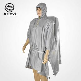 ARICXI Ultralight Hiking Cycling Raincoat Outdoor Awning Camping Mini Tarp Sun Shelter updated 15D Silicone & silver coating Y0706