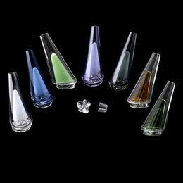 Beracky Hookahs Coloured Glass Attachment With Carb Cap/Quartz Insert 7 Colours Replacement Providing Filtration And Cooling For Dab Rigs Water Bongs