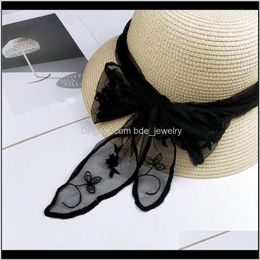 Wraps Hats, & Gloves Fashion Aessoriesdecoration Scarves Neck Tie Scarf Lace Trasparent Floral Triangle Head Wrap Handbag Caps Aessories Hair