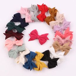 2.59 Inches Infant Solid Color Bowknot Duckbill Clip Cute Princess Bangs Hairpin Sweet Kids Hair Accessories Clothing Decoration