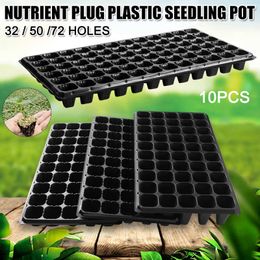 10Pcs Seeding Tray Plastic Nursery Tray Succulent Plants Pot Seed Grow Box Tray J2Y 210615