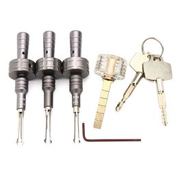 SPARTA Unlock tool Locksmith Supplies 3 piece set with cross transparent lock