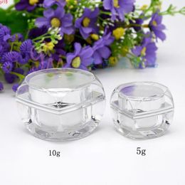 New Empty Clear Plastic Acrylic Jar Cosmetic Containers 5 10 Gram Size Pot Jars Eye Shadow Container Makeup Tools 100pcs/lotgood qty