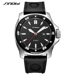 Sinobi Brand 2021 Men Watches Relogio Masculino Luxury Waterproof Watch Black/white Silicone Casual Quartz Military Wristwatches Q0524