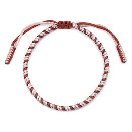 Hand-woven Red Rope Bracelet Tri-color Mixed Diamond Knot Bracelet Hand Rope Hand Ornaments