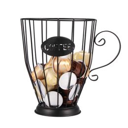 Universal Capsule Storage Cup Basket Vintage Coffee Pod Organiser Holder Black For Home Cafe Hotel