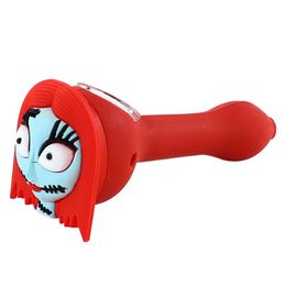 Tobacco Silicone Smoking Hand Pipes Wax Oil spoon water pipe held bong Zombie face 4.3''