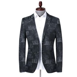 Men's Suits & Blazers Blazer Spring And Autumn Thin Suit Jacket Fashion Slim Youth Stretch Trendy Casual Single-breasted Coat
