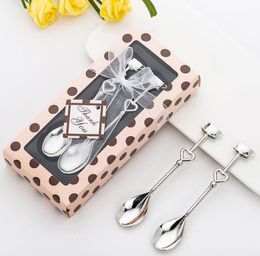 Wedding Favours Spoon Drink Tea Coffee Milk-Tea Souvenir Stainless Steel Baby Shower Favor-Wedding Decoration Spoons Kitchen Accessories SN5605