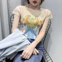 BH-4F-450-D-8022-11 Fashion Design Basic T-Shirt Women Tops 210706