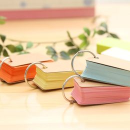 90 Sheets Portable Loose Leaf Notes Candy Colour Ring Buckle Notepad Message Graffiti Word Tags Business DIY Mini Memo Pads