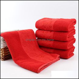 Textiles Home & Gardenfactory Direct Wedding Red Does Not Fade Cotton Absorbent Gift Embossed Towel Drop Delivery 2021 Pog38