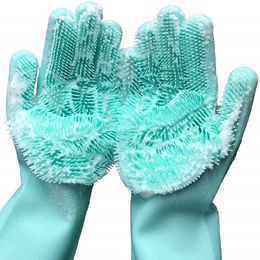 250 Grammes Magic Dishwashing Cold Hot Proof Silicone Cleaning Sponge Gloves for Housework Kitchen Bathroom Pet Washing