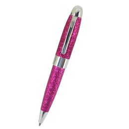 -Kugelschreiber Acmecn Mini Mädchen Stift mit PU-Leder Glanz Glitter Kleine Größe 105mm Zubehör Geschenke Für Frauen Schreibwaren