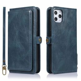 Wallet Phone Cases for iPhone 14 13 12 11 Pro X XR XS Max 7 8 Plus 2in1 Car-Mounted Multifuntion Retro PU Leather Flip Kickstand Cover Case with Card Slots