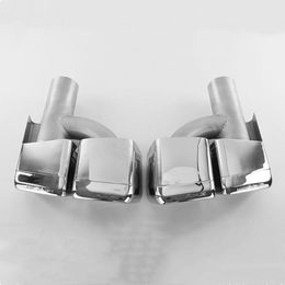 1 Pair AMG Exhaust Pipe For B-enz S63 W221 Stainless Steel Car Accessories Y/H Model Square/Oval Muffler Tip Tailpipe Nozzles