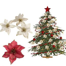 Decorative Flowers & Wreaths 10pcs Artificial Christmas Tree Ornaments Decorations For Home Wedding Year Decor 2022