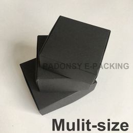 50pcs Mulit-size Black Kraft Paper Box Airplane Style Craft Gift Boxes Packaging Candy Box Present Carton Box 210323