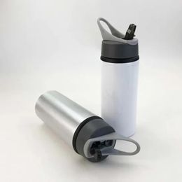 NEWSublimation Aluminium Blanks Water Bottles Promotional BPA Free Bicycle Sports Drinking Bottle Cup Handle Sipper Suction NozzleSEA WAYEWF6