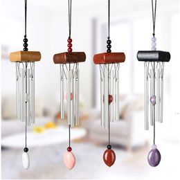 Wood Aluminium Tube Creative Mini Metal Wind Chime Home and Car Wind Chime Pendant Decoration Craft Gifts T500946