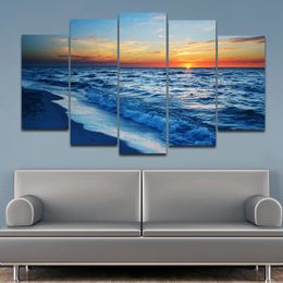 5 Panels/Set Canvas Painting Sunrise and Seascape Painting Wall Art Pictures For Living Room Home Decor Canvas Prints